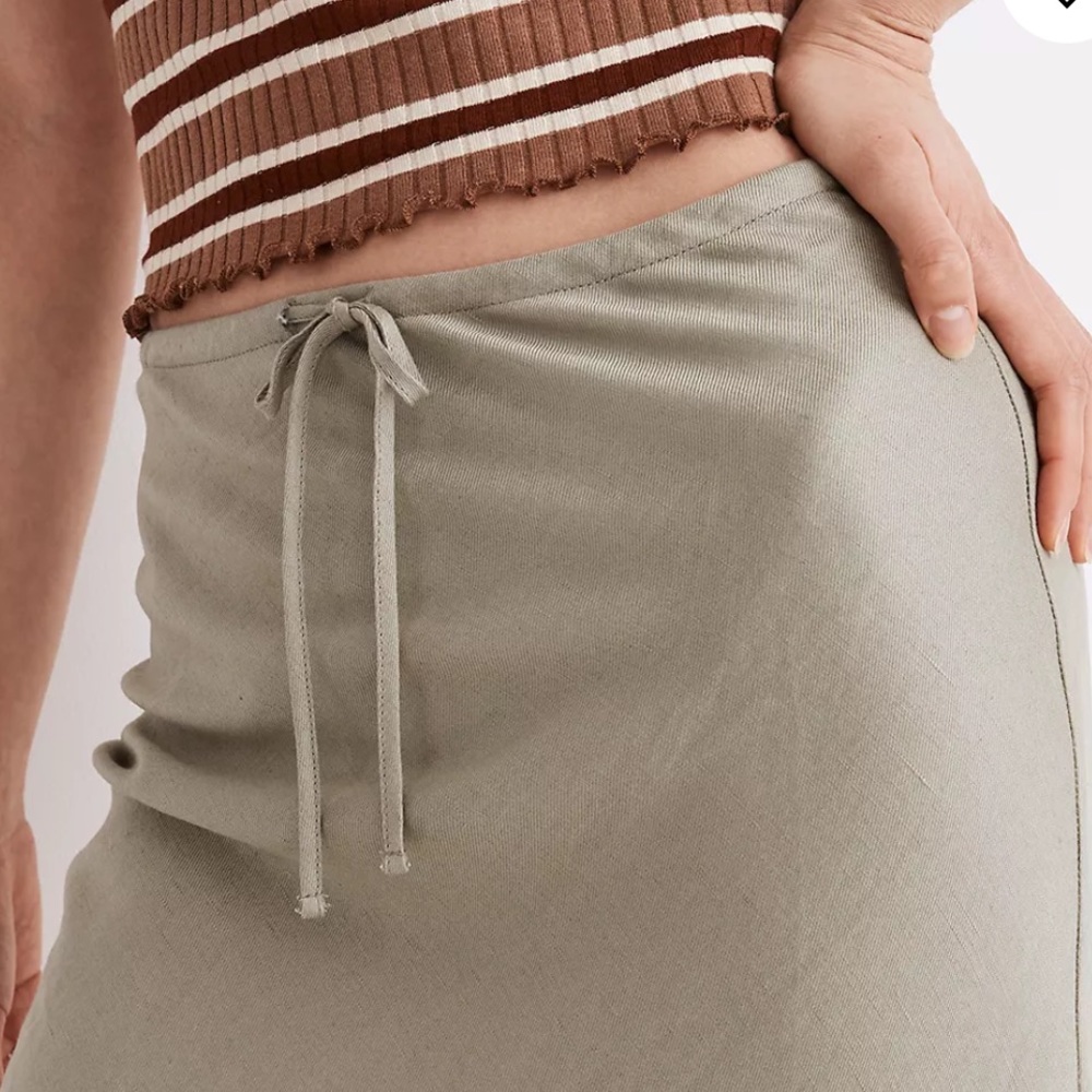Madewell | Drawstring midi slip skirt size 2 - Picture 4 of 6